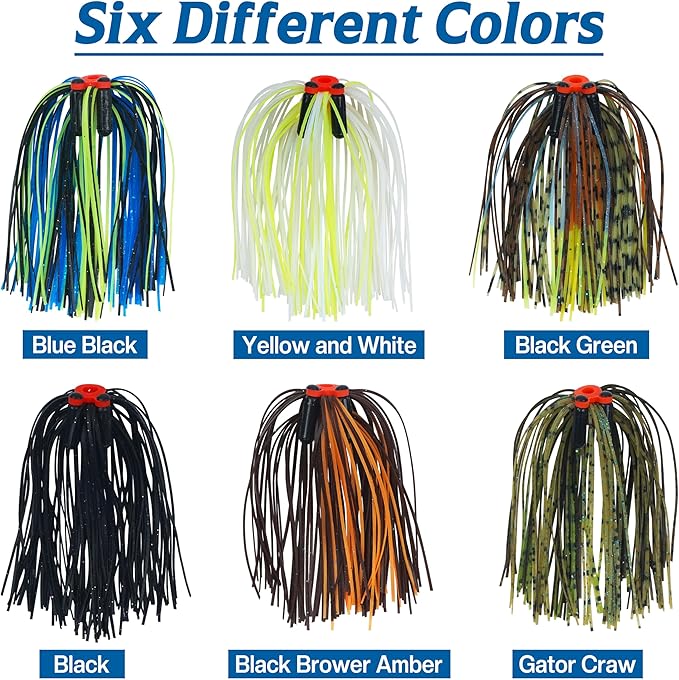 Silicone Spinnerbait Skirts Replacement Jig Skirts Kit with Tube Rattles, 12/18/24 Bundles DIY Fishing Lures Buzzbait Spoon Blade Squid Jig Fly Tying Material
