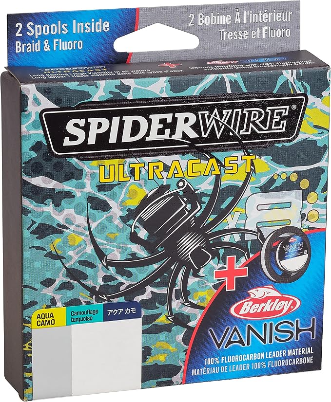 SpiderWire UltraCast Braided Fishing Line with Berkley Vanish Dual Fishing Spool
