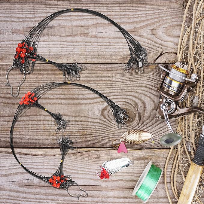 Fishing Leaders Saltwater Tackle Rig Surf Fishing Rigs with Swivel Snaps High Strength Wire Leader Bottom Rigs Fishing Gear Equipment for Lures Bait Hooks