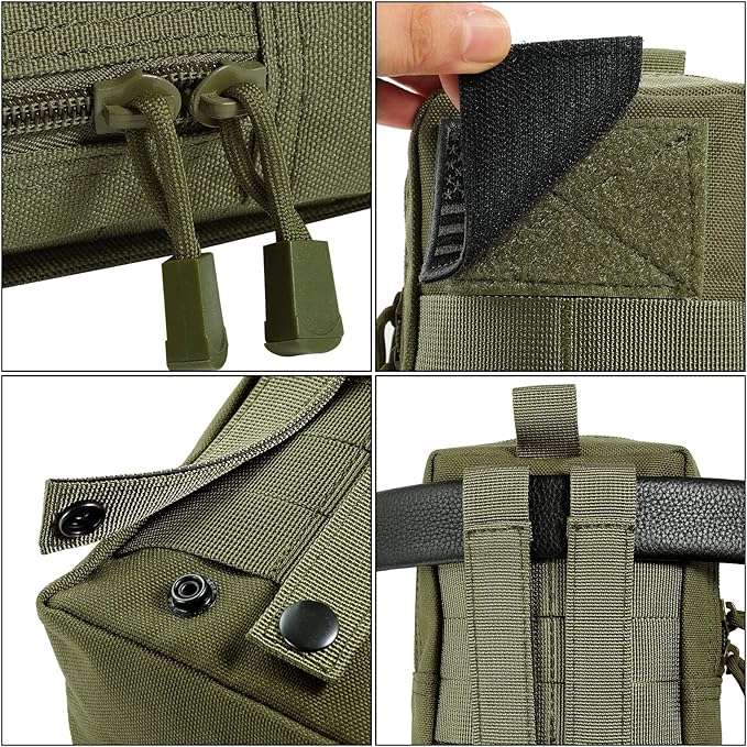 FRTKK 2 Pack Molle Pouches - Tactical Compact Water-Resistant EDC Pouch Bag Small Utility Pouch