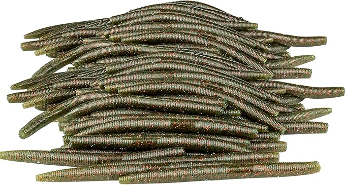 Soft Fishing Worm 100PCS, 3/4/5/6" Mega Value Pack Senko Style Soft Lures for Bass, Plastic Worm Stick Baits, Multicolor, Cost-Effective Fishing Gift