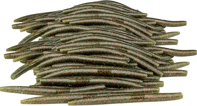 Soft Fishing Worm 100PCS, 3/4/5/6" Mega Value Pack Senko Style Soft Lures for Bass, Plastic Worm Stick Baits, Multicolor, Cost-Effective Fishing Gift
