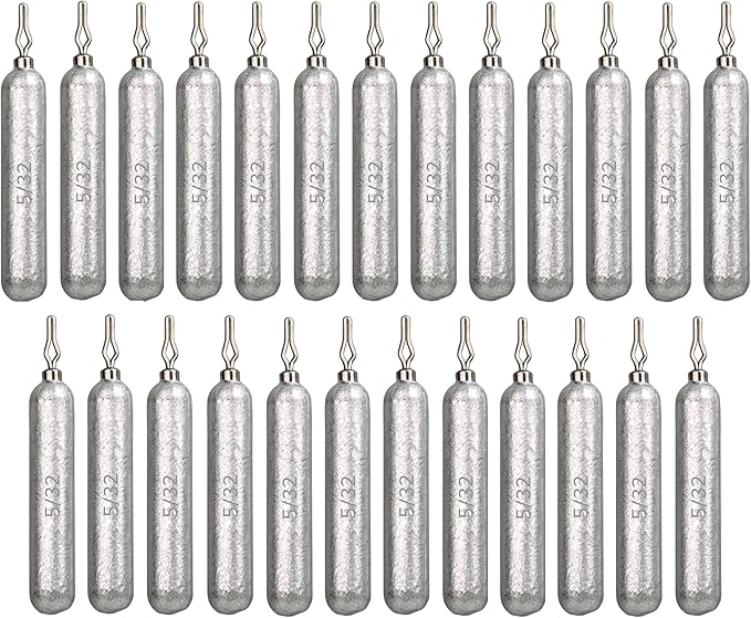 Reaction Tackle Lead Drop Shot Weights for Bass Fishing - Freshwater & Saltwater - Skinny Pencil Shaped Sinkers for Drop Shot Rig