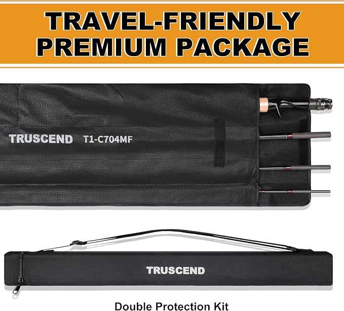 TRUSCEND Craz Easy Control Premium Baitcasting Fishing Rod, 1-Piece Performance Multi-Piece Travel Rod, Sensitive Backbone Tough Fishing Rod with Toray Carbon & Fuji K-Guides for Freshwater Saltwater