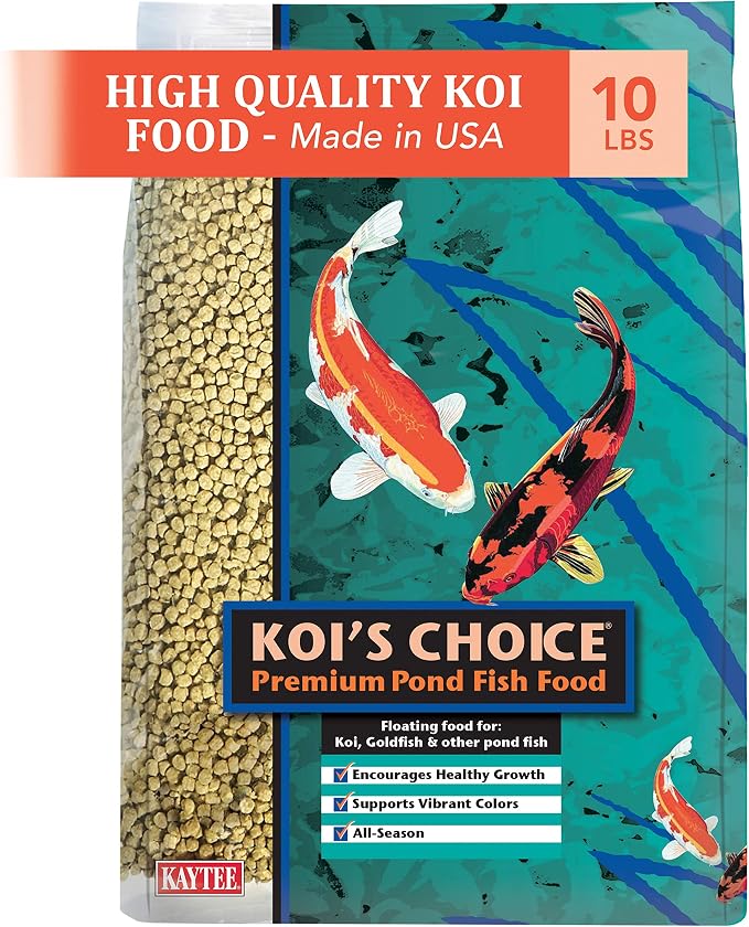 Kaytee Koi’s Choice Koi Floating Fish Food, for Koi, Goldfish and Pond Fish, 10 pounds (Pack of 2)