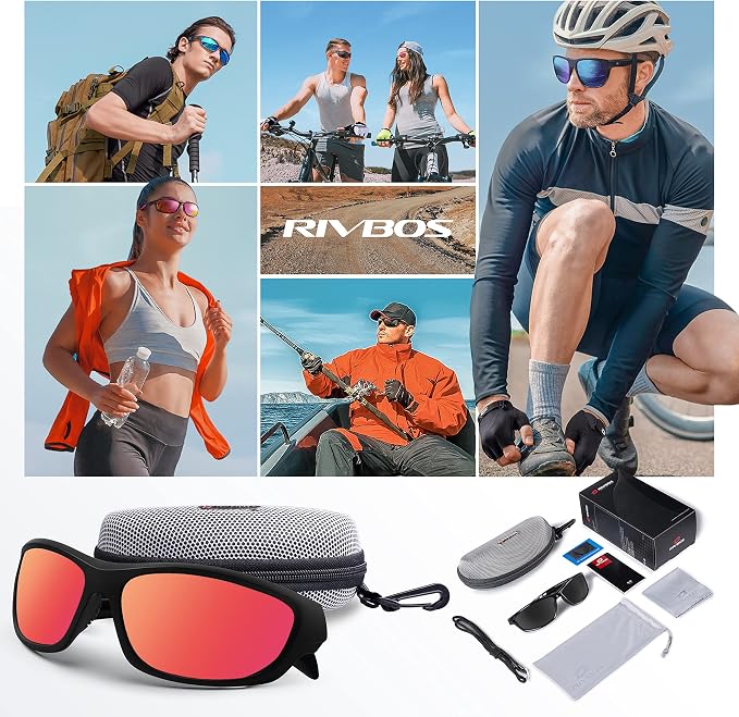 RIVBOS Polarized Sunglasses UV400 Protection for Men's and Women's Fishing, Cycling, and Outdoor Activities RB832