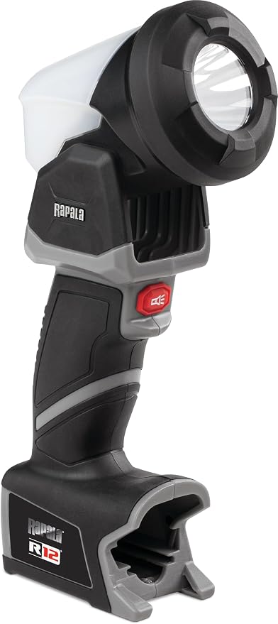 Rapala R12 Lithium Spotlight Lantern, Rechargeable 1000 Lumen Work Light for Camping, Boats, Emergency, and Night Fishing