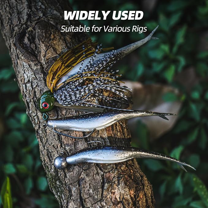 Forked Tail Soft Baits- Realistic Jerk Bait & Fluke Action Soft Lures for Bass, Trout & Crappie - Versatile Freshwater & Saltwater Fishing Bait (2.75"-5")