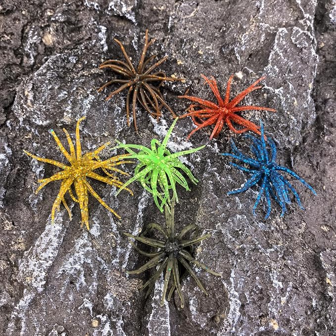 6 Pcs Soft Urchin Lures Fishing Saltwater Slow Floating Lures for Bass Trout Crappie