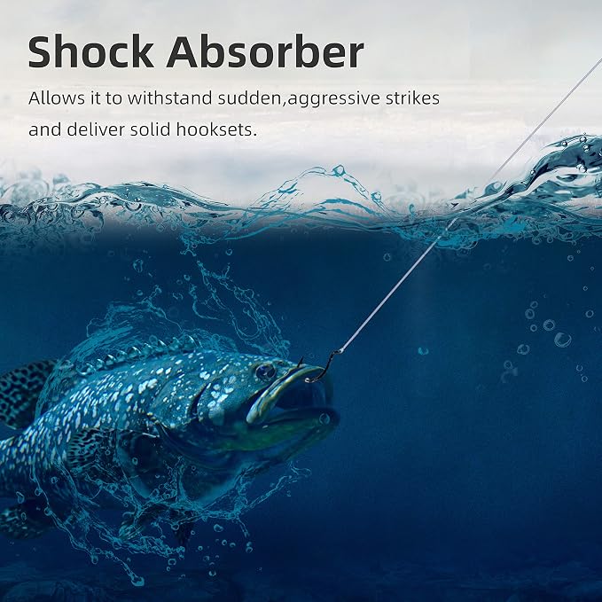 RUNCL PowerMono Fishing Line, Ice Monofilament Fishing Line 300/500/1000Yds - Ultimate Strength, Shock Absorber, Suspend in Water, Knot Friendly 3-35LB, Low & High-Vis Available, Gift Decoration