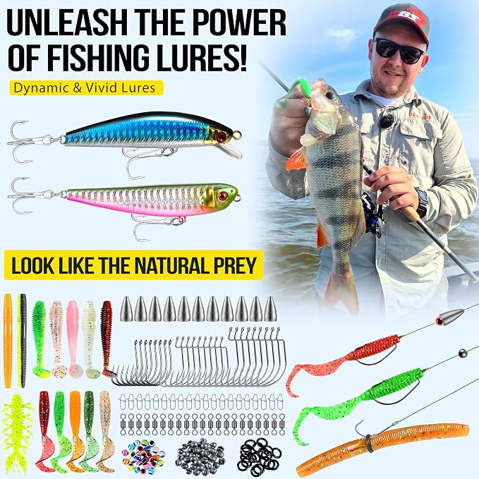 PLUSINNO Fishing Backpack with Tackle Boxes,Fishing Gear,42L Waterproof tackle Backpack with Rod Holders,Lures,Tools,Pliers & Accessories, Fishing Gifts for Men