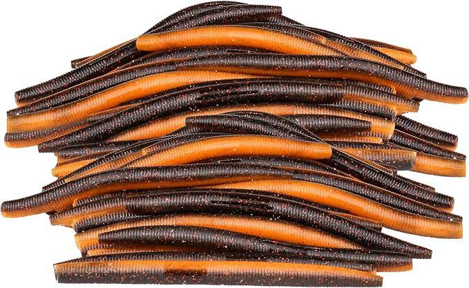 Soft Fishing Worm 100PCS, 3/4/5/6" Mega Value Pack Senko Style Soft Lures for Bass, Plastic Worm Stick Baits, Multicolor, Cost-Effective Fishing Gift
