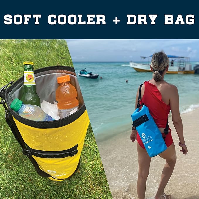 Enthusiast Gear Insulated Dry Bag Floating Cooler – 10L / 15L / 25L Roll Top, Leak Proof, Waterproof, Collapsible, with Padded Shoulder Strap - Perfect for Kayaking Fishing Beach