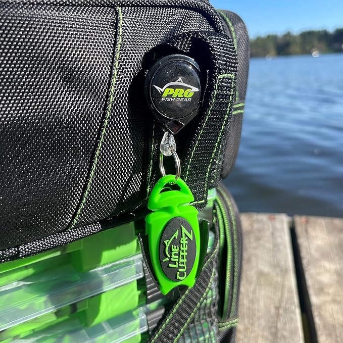 Line Cutterz Patented Dual Hybrid Ceramic Cutter + Stainless Steel Micro Scissors Fishing Line Snipper - Green