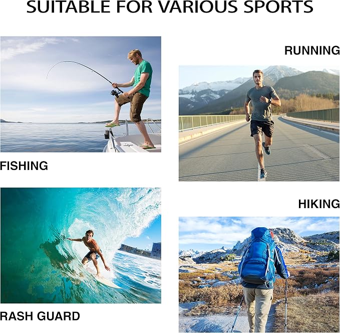Men's UPF 50+ Sun Protection Hoodie Shirt Long Sleeve SPF Fishing Outdoor UV Hiking Lightweight Shirts