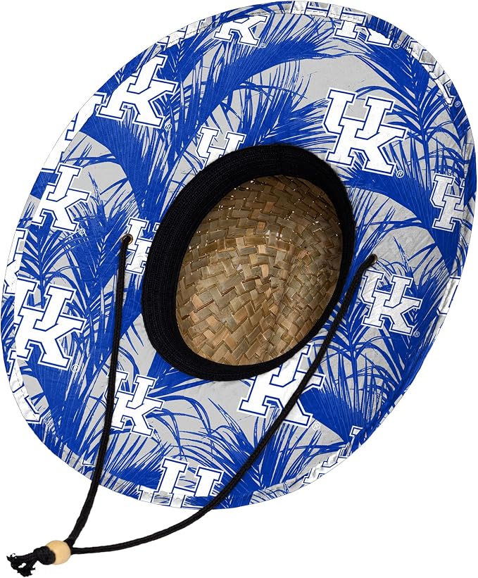 FOCO Men's NCAA College Team Logo Floral Straw Sun Hat