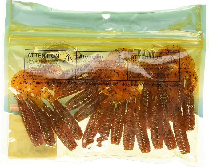 Yamamoto 5 Single Tail Grub Soft Plastic Fishing Angling Swimbait Lures with Tail-Curling Action - 20 Pack
