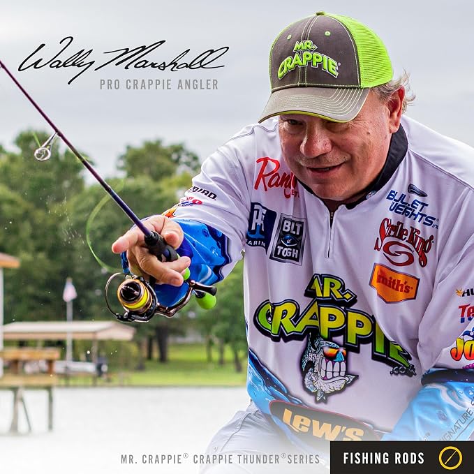 Lew's Crappie Thunder Telescopic Fishing Rod, Light Power, Fast Action, Premium Fiberglass Blank, EVA Foam Handle