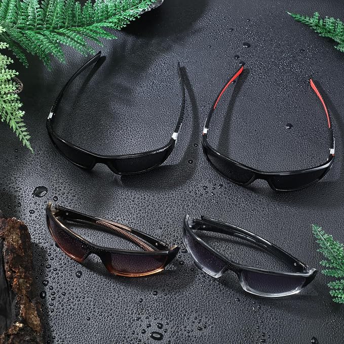 TOODOO 4 Pairs Men Polarized Sunglasses with UV Protection Driving Glasses Sports for Sport Outdoor Activities