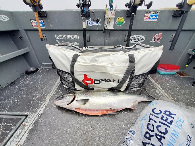Opah Gear Fathom 4 Insulated Fish Kill Cooler Bag for Salmon, 44" L x 12" W x 18" H, Heavy Duty, Marine-Grade Vinyl, UV Resistant, Camping & Fishing ASIN