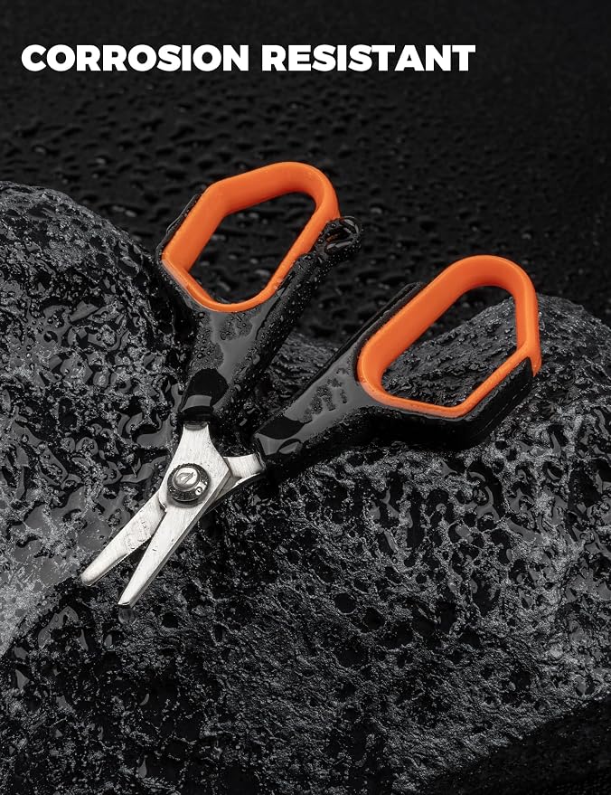 2pc Fishing Scissors,3.9" Stainless Steel Fishing Line Cutter for Fishing Braided Line,Non-Slip Grip Small Fishing Scissors for Saltwater
