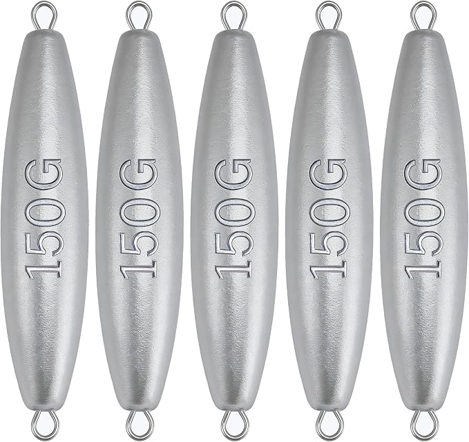 Trolling Weights Inline Fishing Weights Sinkers Double Ringed Weights for Saltwater Freshwater Fishing Get Lures Deeper 1oz to 5oz