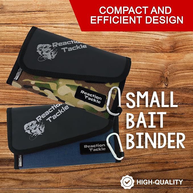 Reaction Tackle Fishing Tackle Organizer Case | Soft Bait Binder | Keep Soft Plastic Baits and Tackle Organized | Removable Storage Pockets