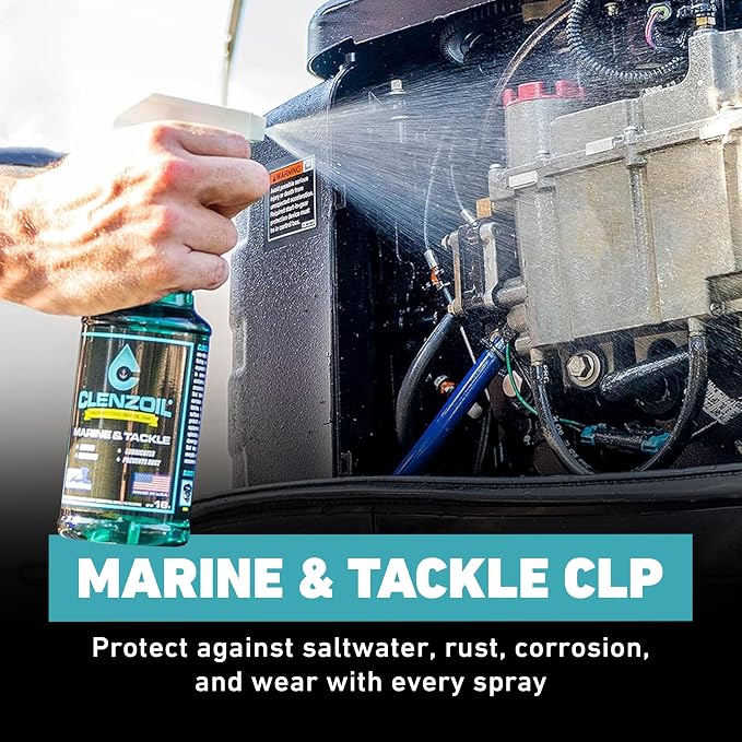 CLENZOIL Marine & Tackle - Fishing Gear Oil Lubricant - for Fish Care Reels, Boat Motors, Downriggers & More - Easily Oils Applicator