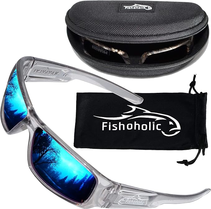 Fishoholic Polarized Fishing Sunglasses UV400 (14 Options) Fishing Gift with Hard Case & Pouch