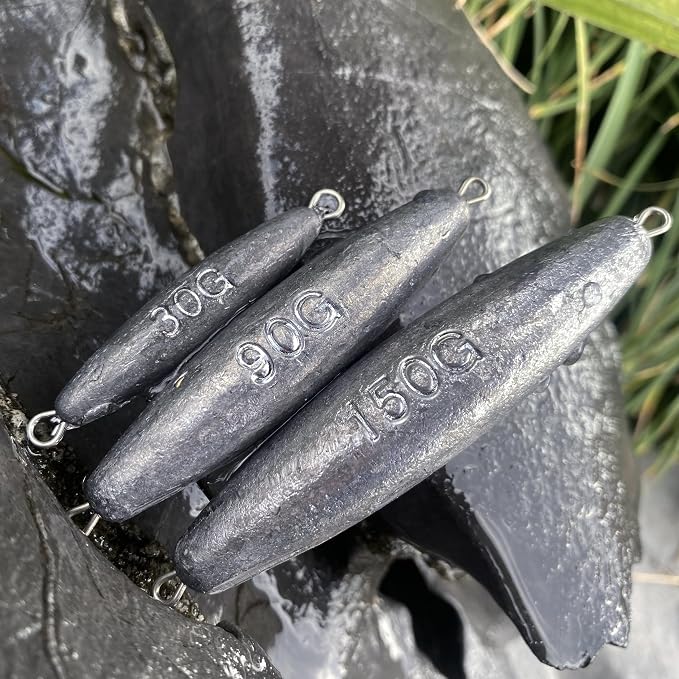 Trolling Weights Inline Fishing Weights Sinkers Double Ringed Weights for Saltwater Freshwater Fishing Get Lures Deeper 1oz to 5oz