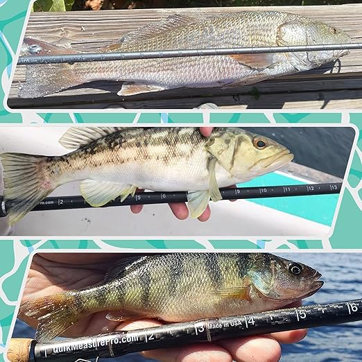 Fishing Ruler Decal 2-Pack | 36” Transparent Rod Fish Measuring Sticker | Made in USA | Stick-On Fish Measurement for All Rod Types | Waterproof | Marine Grade Adhesive | Durable Fishing Tool | 2 Pack