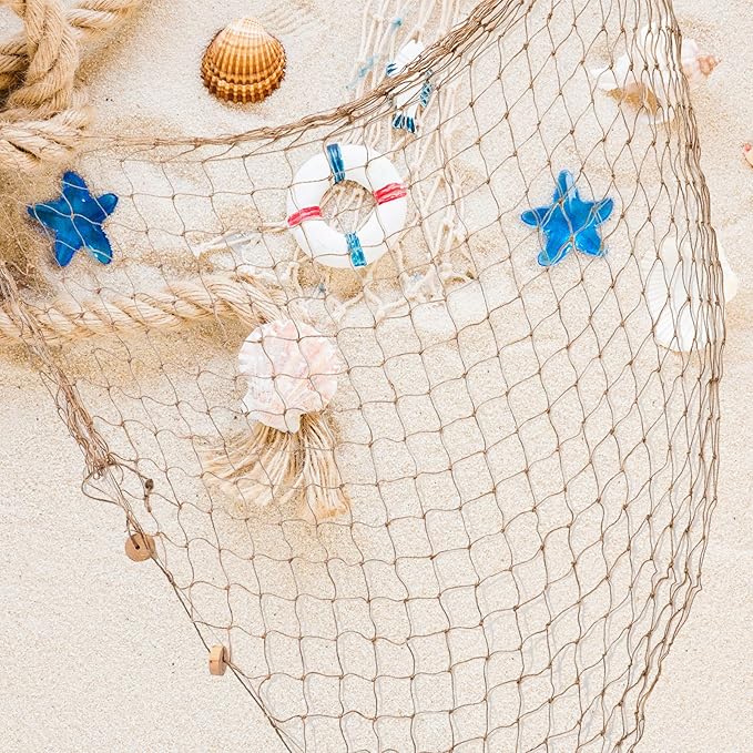 WINOMO Decorative Fishing Net Decor Natural Fish Net Party Decoration Fish Net Decoration for Wall Home Decoration Photographing Accessory, 80x40 inch