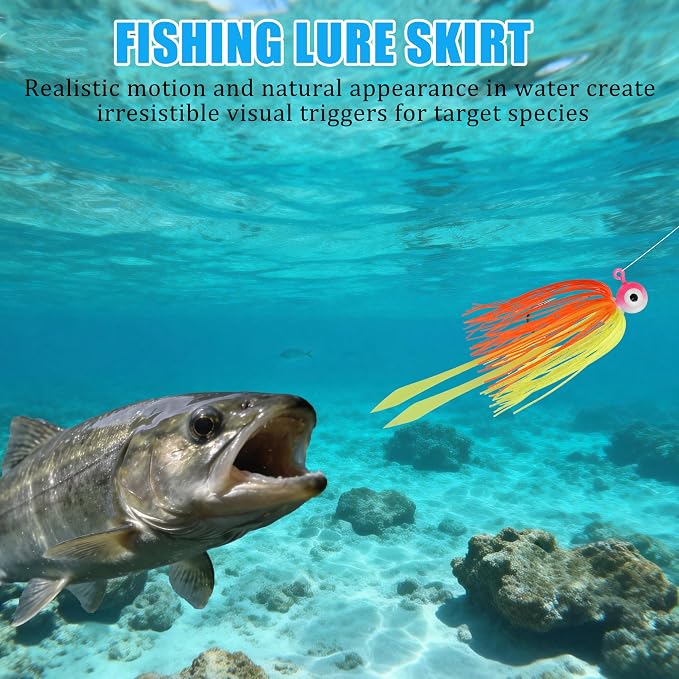 Silicone Jig Skirts Replacement 10/20pcs Bass Fishing Jigs Soft Lures Multi-Color DIY Fishing Lures Skirt for Spinnerbaits, Buzzbaits, Jig Spoons & Blade Baits