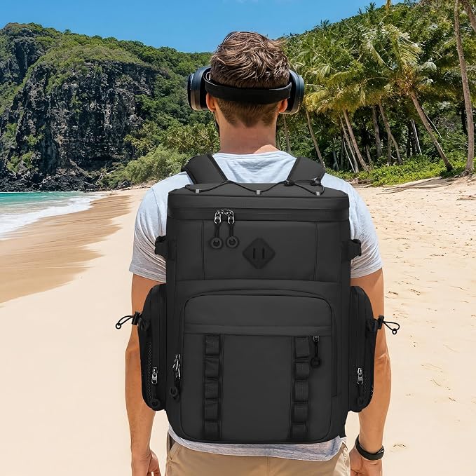 Insulated Backpack Cooler 60 Can for Men & Women,Leak Proof Waterproof Cooler Backpack for Beach Tailgate Camping Travel Fishing 37L