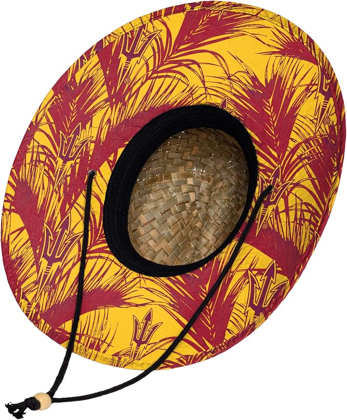 FOCO Men's NCAA College Team Logo Floral Straw Sun Hat