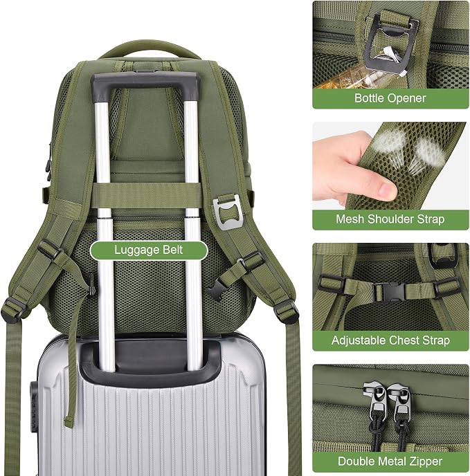 Large Insulated Cooler Backpack for Men Women, 36 Cans Double Deck Leakproof Cooler Bag for Camping, Hiking, Picnic, Fishing, Beach, Travel