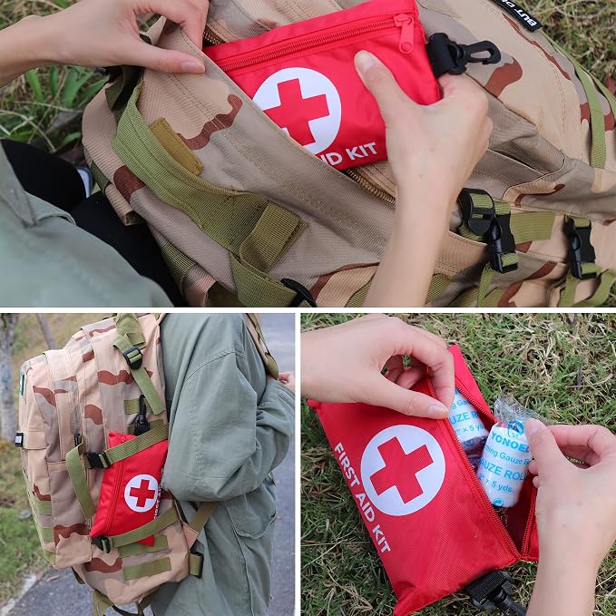 Galaxylense 128 Pcs First Aid Kits Small for Survival Emergency Trauma Military Tactical Medical School Office Home Hunting Camping Hiking Traveling Fishing IFAK EMT Bag (10 Packs)