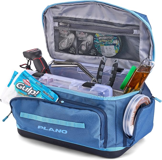 Plano Weekend 3700 Tackle Bag, Cutting-Edge Fishing Tackle Bag, Molded Waterproof Base, Spacious Storage, Die Cut Tool Sleeves, Daisy Chain Attachment Points