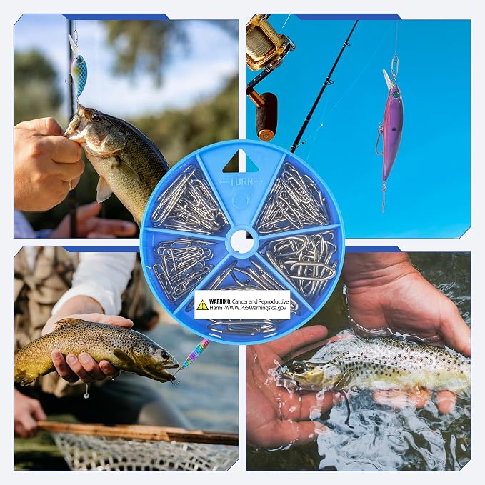 Power Clips Fishing Snaps Set High Strength Stainless Steel Quick Change Connector Swivels Tackle Fish Lure Attachement Freshwater Saltwater