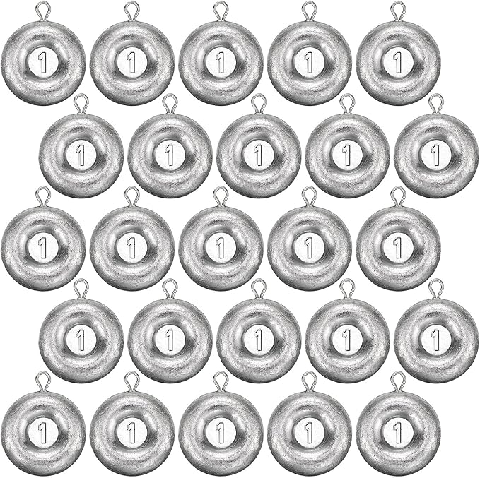 24 Pieces Fishing Disc Sinkers Weights Disc Sinker Fishing Sinkers Weights for Saltwater Catfishing Trolling Surf Tackle