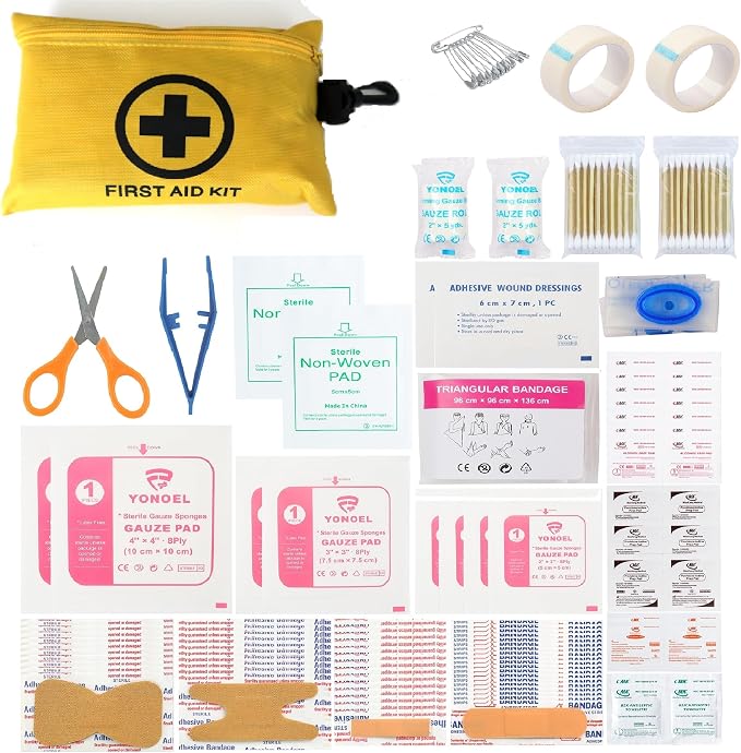 Galaxylense 128 Pcs First Aid Kits Small for Survival Emergency Trauma Military Tactical Medical School Office Home Hunting Camping Hiking Traveling Fishing IFAK EMT Bag (2 Packs)