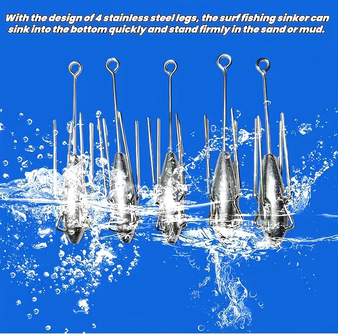 3Pcs Sputnik Sinkers Fishing Weights Sinkers Surf Casting Fishing Sinkers Lead Weights Sinkers Long Tail Fishing Weights Drop Shot Sinkers for Saltwater Catfish Beach Sand Ocean-1oz