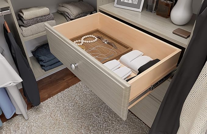 Easy Track PH43-CG Ultimate Corner Wood Kit Closet Organizer in Weathered Grey with Chrome Hardware
