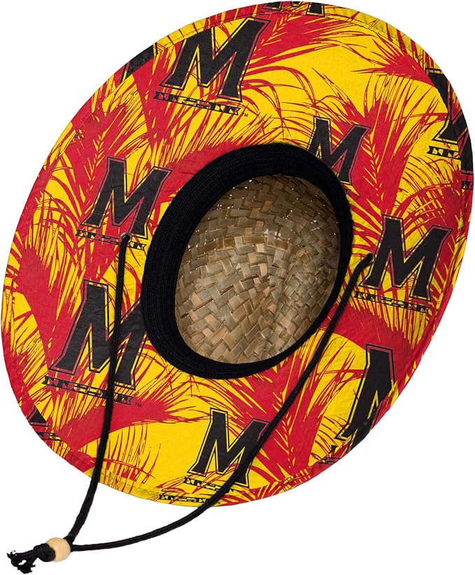 FOCO Men's NCAA College Team Logo Floral Straw Sun Hat