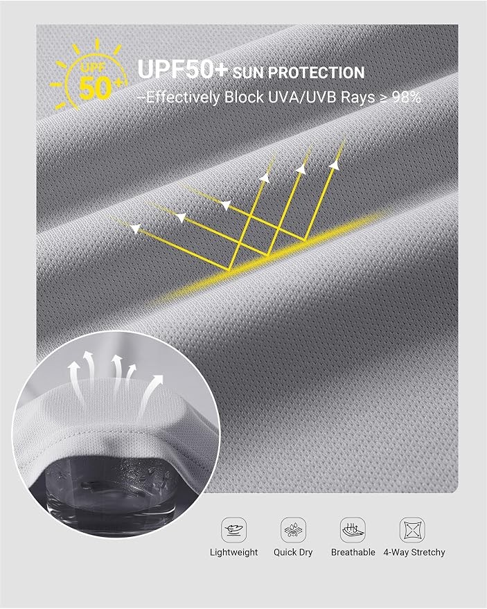 COOFANDY Mens UPF 50+ Sun Protection Hoodie with Mask Lightweight Long Sleeve SPF Fishing Shirts UV Hiking Running Rash Guard
