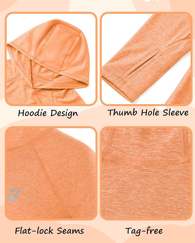 Roadbox Boys Rash Guard Hooded Fishing Shirt, Kids UPF 50+ Long Sleeve Sun Hoodie, Youth UV Protection Beach Swim Shirts