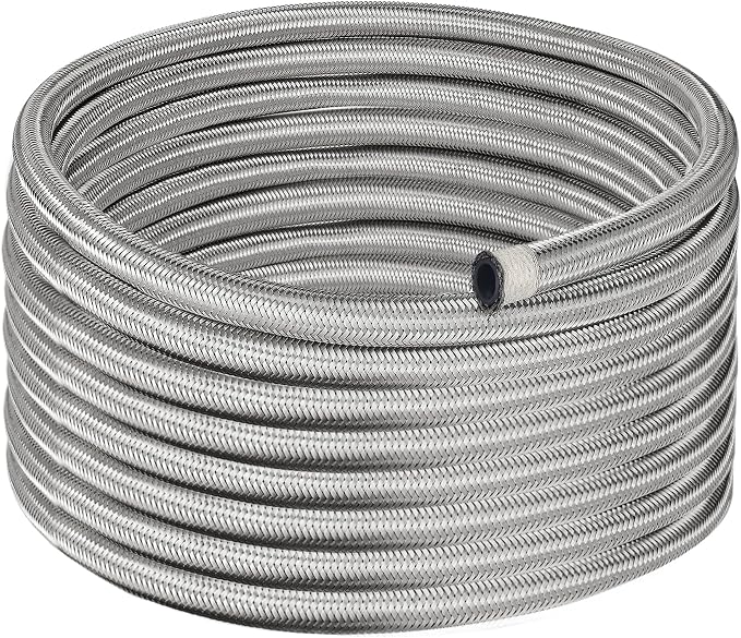 EVIL ENERGY 10AN Fuel Line, AN10 Braided Fuel Hose Nylon CPE 10FT Sliver