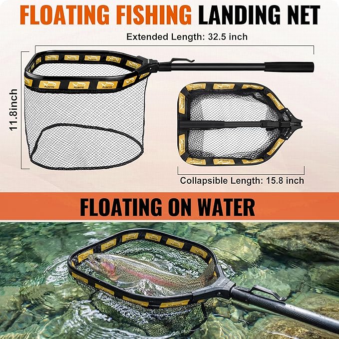 PLUSINNO Fishing Gear- Fishing Rod and Reel Combos, Fishing Backpack, Fishing Net, Fishing Bag with Rod Holders and Tackle Box for Freshwater/Saltwater, Fishing Gifts for Men