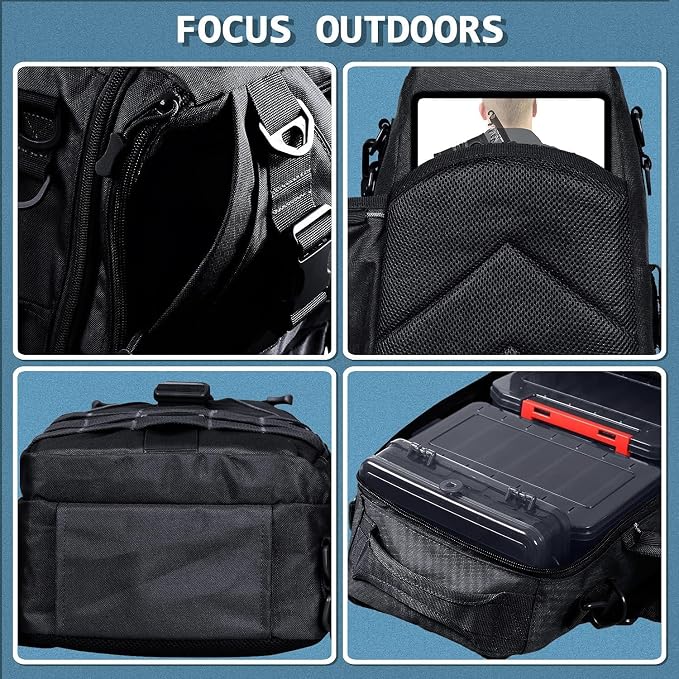Aertiavty Fishing Backpack, Fishing Bag with Tackle Box, Compact Fishing Tackle Bag, Fishing Tackle Backpack with Rod Holder for Outdoor Sport Fishing Gifts for Men Women