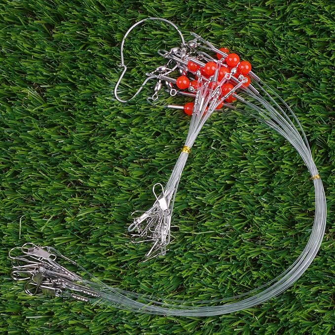 Fishing Leaders Saltwater Tackle Rig Surf Fishing Rigs with Swivel Snaps High Strength Wire Leader Bottom Rigs Fishing Gear Equipment for Lures Bait Hooks